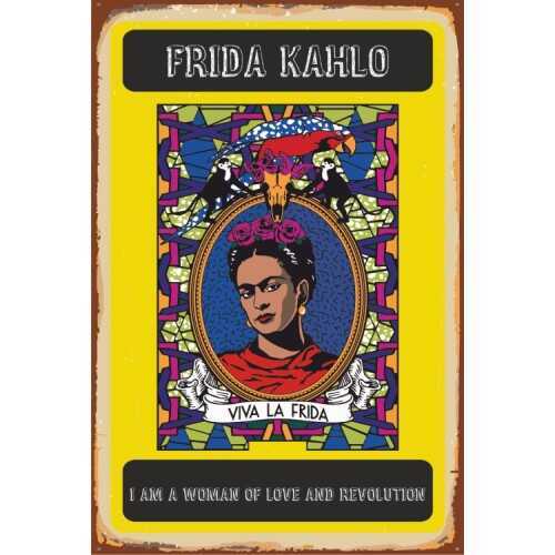 Frida Kahlo Viva La Frida Retro Vintage Ahşap Poster