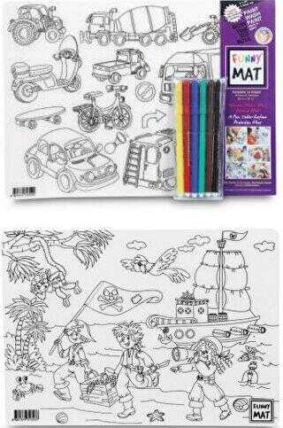 Funny Mat Korsanlar ve Araçlar İkili Set - 6`lı Kalem Hediyeli - Akademi Çocuk