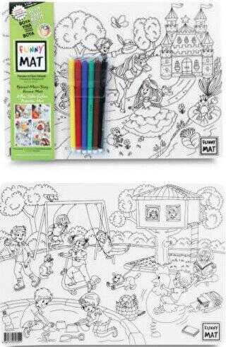 Funny Mat Prenses ve Oyun Bahçesi İkili Set - 6`lı Kalem Hediyeli - Akademi Çocuk