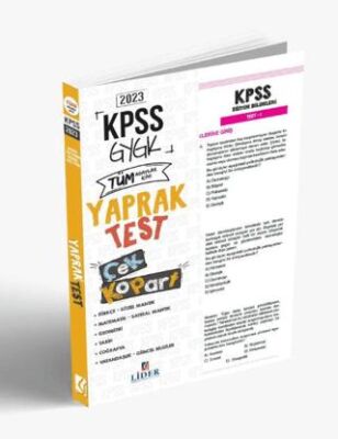 Lider Yayınları Genel Kültür Genel Yetenek Lisans Kurumsal Çek Kopart Yaprak Test - 1