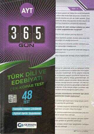 Gezegen Yayıncılık AYT 365 Gün Türk Dili ve Edebiyatı 48 Yaprak Test