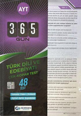 AYT 365 Gün Türk Dili ve Edebiyatı 48 Yaprak Test - 1