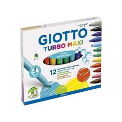 Giotto Keçeli Boya Kalemi Jumbo Turbo Maxi 12 Renk 454000 - Giotto