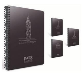 Gıpta 2674 Dark Plastik Spiralli Pp Kapak Defter 12X17 50 Yaprak Çizgisiz - 1