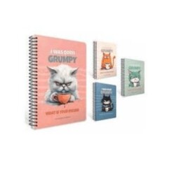 Gıpta 7442 Grumpy Notes Spiralli Sert Kapak Defter A5 100 Yaprak Çizgili - Gıpta