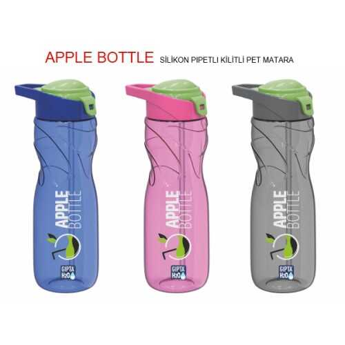 Gıpta Apple Bottle Silikon Pipet630Cc Kilitli Pet Matara