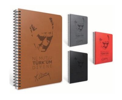 Gıpta Atatürk Defter Çizgili Spiralli Sert Kapak 120 Yaprak 17X24 Cm - 1