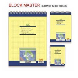 Gıpta Block Master Spiralli Karton Kapak Blok A4 100 Yaprak Çizgili - Gıpta