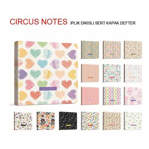 Gıpta Circus Notes Defter Çizgisiz İplik Dikiş Sert Kapak 120 Yaprak 15X15 Cm - 1