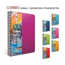Gıpta Combo Spiralli Seperatorlu Plastik Kapak A4 150 Yaprak 4+2 Defter - Gıpta