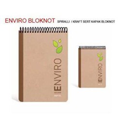 Gıpta Enviro Bloknot Çizgisiz Kraft Spiralli Sert Kapak 100 Yaprak 17x24 Cm - Gıpta