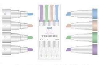 Gıpta F1530 Fosforlu Markör Pastel Simli Çift Uç 4Renk Set - 1