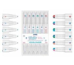 Gıpta F1533 Markör Üç Boyutlu Çift Çizgi Twın Uç 6 Renk Set - Gıpta