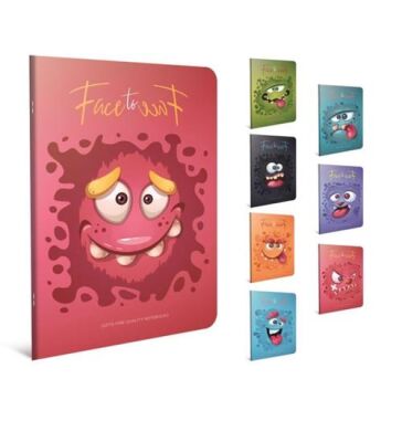 Gıpta Face To Face Tel Dikiş Karton Kapak Defter A4 80Yp Kareli - 1