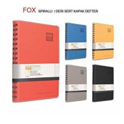 Gıpta 6177 Fox Spiralli Deri Kapak Defter A5 120 Yaprak Kareli - Gıpta