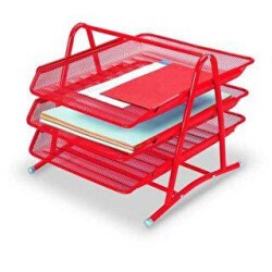 Gıpta Metal Masa Seti 3 Kat Hareketli Evrak Rafı Kırmızı - Gıpta