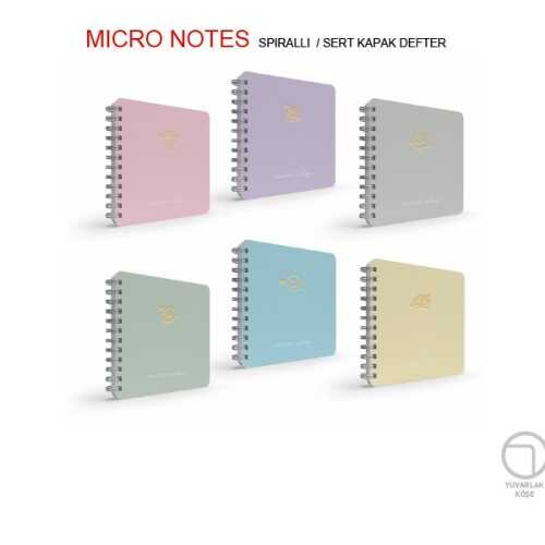 Gıpta Micro Notes Defter Spiralli Sert Kapak 16x16 Cm 100 Yaprak Çizgili