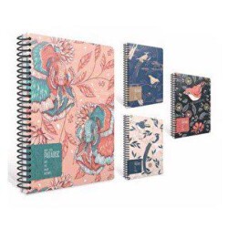 Gıpta Paradıse Spiralli Sert Kapak Defter 17X24 120 Yaprak Kareli - Gıpta