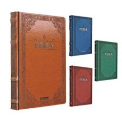 Gıpta Pera Defter Çizgisiz İplik Dikiş Deri Kapak 160 Yaprak 17X24 Cm - Gıpta