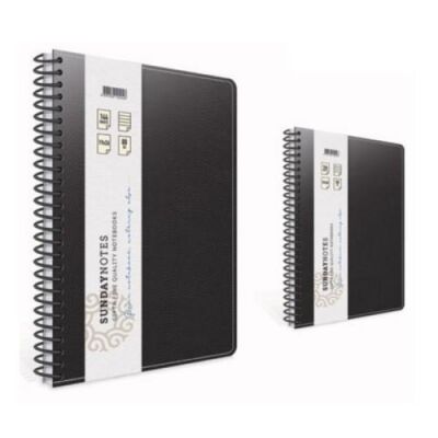 Gıpta Sunday Notes Defter Çizgili Spiralli Deri Kapak 140 Yaprak 17X24 Cm - 1