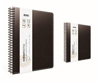 Gıpta Sunday Notes Defter Çizgisiz İplik Dikişli Deri Kapak 140 Yaprak 19x26 Cm - 1