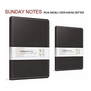 Gıpta Sunday Notes İplik Dikiş Deri Kapak Defter 17x24 Cm 140 Yaprak Kare - 1