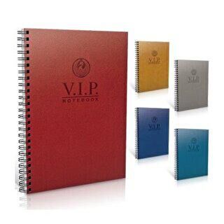 Gıpta Vip Defter Kareli Spiralli Deri Kaplı 140 Yaprak 17x24 Cm - 1