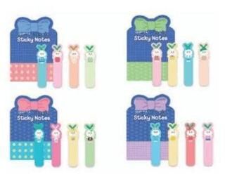 Gıpta Yapışkan Not-4 Parça Kağıt Ayraçlı Desenli K0111 - 1