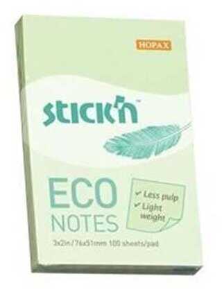 Gıpta Yapışkanlı Not Kağıdı 76X51 Eco Notes Pastel Yeşil 100 Yaprak