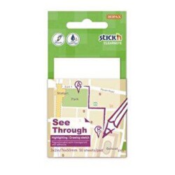 Gıpta Yapışkanlı Not Kağıdı 76X51 Yarı Saydam Beyaz 50 Yaprak 21708 - Gıpta