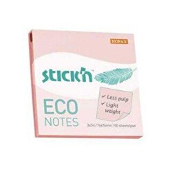Gıpta Yapışkanlı Not Kağıdı 76X76 Eco Notes Pastel Pembe 100 Yaprak - Gıpta