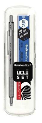Scrikss Graph-X 3`Lü Set Kurşuni Versatil Kalem 0.7Mm + Silgi + 0,7 Min - 1