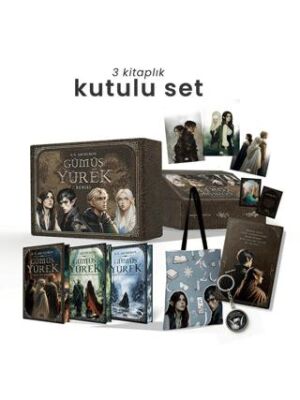 Gümüş Yürek Serisi - Üç Kitaplık Hediyeli Yan Boyamalı Kutu - 1