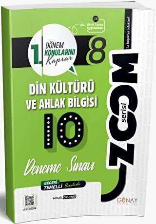 Günay Yayınları 8. Sınıf Din Kültürü ve Ahlak Bilgisi 1. Dönem 10 lu Zoom Serisi Deneme Sınavı