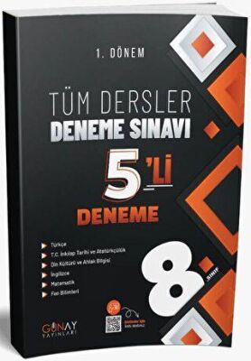 Günay Yayınları 8. Sınıf LGS Tüm Dersler 1. Dönem 5 li Deneme Sınavı Özel Baskı - 1