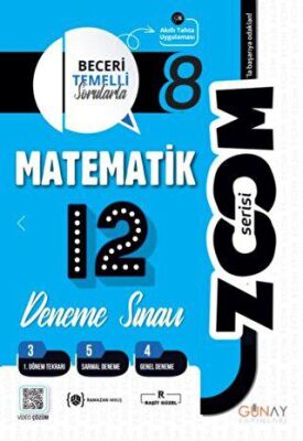 Günay Yayınları 8. Sınıf Matematik Zoom Serisi 12 li Branş Denemeler - 1