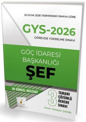 GYS 2026 Görevde Yükselme Sınavı Göç İdaresi Başkanlığı Şef Tamamı Çözümlü 3 Deneme Sınavı - 1