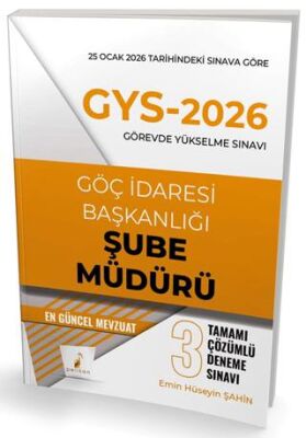 GYS 2026 Görevde Yükselme Sınavı Göç İdaresi Başkanlığı Şube Müdürü Tamamı Çözümlü 3 Deneme Sınavı - 1