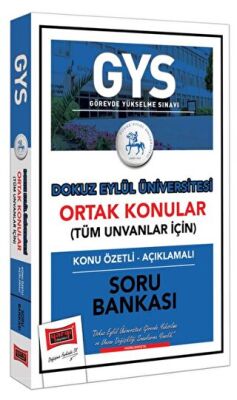 Yargı Yayınevi GYS Dokuz Eylül Üniversitesi Ortak Konular Konu Özetli - Açıklamalı Soru Bankası - 1