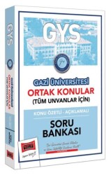 Yargı Yayınevi Yargı Yayınları GYS Gazi Üniversitesi Ortak Konular Konu Özetli - Açıklamalı Soru Bankası - Yargı Yayınevi