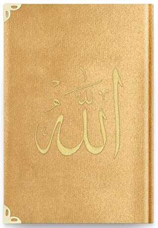 Hafız Boy Kadife Kur`an-ı Kerim Altın, Nakışlı, Yaldızlı - 1036 Gold - Hayrat Neşriyat