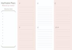 Haftalık Planlayıcı 11 - Buzdolabı Magnetli - Wenote Tasarım