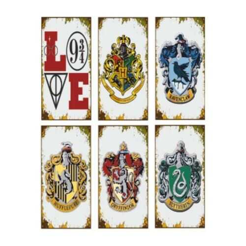 Harry Potter Armalar 6Lı Mini Retro Ahşap Poster Seti