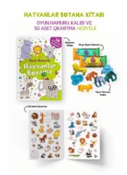 Hayvanlar Boyama Kitabı - Oyun Hamuru, Oyuncak ve Çıkartma Hediyeli - Bigkids Yayınları
