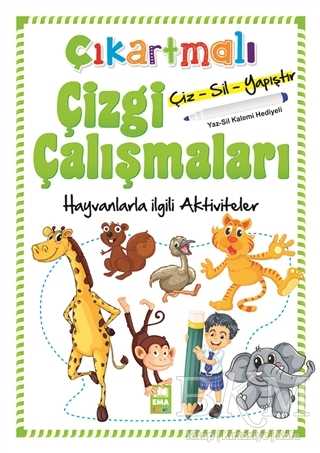 Hayvanlarla İlgili Aktiviteler - Çıkartmalı Çizgi Çalışmaları - Ema Çocuk