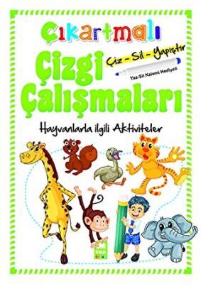 Hayvanlarla İlgili Aktiviteler - Çıkartmalı Çizgi Çalışmaları kapağı