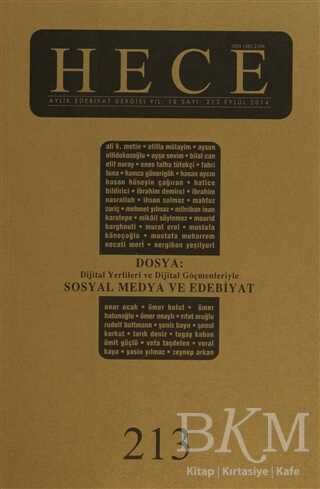 Hece Aylık Edebiyat Dergisi Sayı: 213 Eylül 2014 - Hece Dergisi