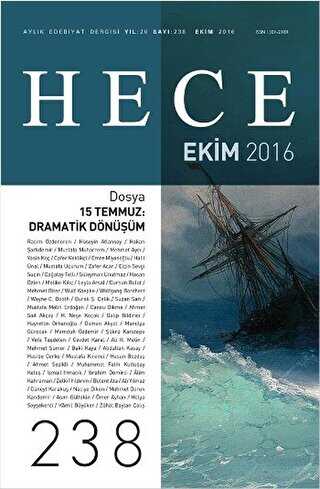 Hece Aylık Edebiyat Dergisi Sayı: 238 - Ekim 2016