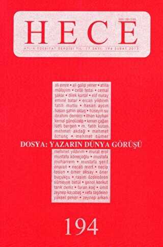 Hece Aylık Edebiyat Dergisi Sayı: 194 - Hece Dergisi