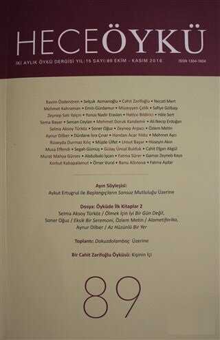 Hece Öykü Dergisi Sayı: 89 Ekim-Kasım 2018 - Hece Dergisi